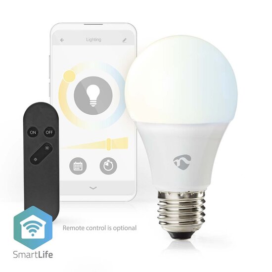 Nedis WIFILRW10E27 Smartlife Led Bulb Wi-fi E27 806 Lm 9 W Warm To Cool White Energieklasse: F Android&trade; / Ios Peer