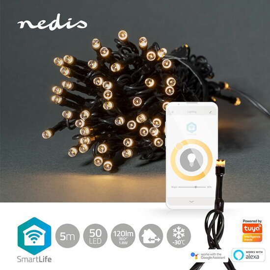 Nedis WIFILX01W50 Smartlife Decoratieve Led Wi-fi Warm Wit 50 Led&#039;s 5.00 M Android&trade; / Ios