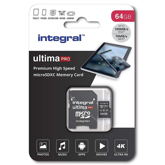 Integral Micro-sdxc V30 100/70mb 64gb