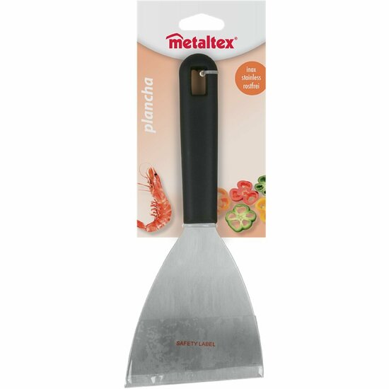 Metaltex Plancha Barbecue Spatel 23.8x10 cm Zwart/RVS