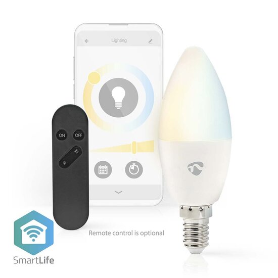 Nedis WIFILRW10E14 Smartlife Led Bulb Wi-fi E14 470 Lm 4.9 W Warm To Cool White Energieklasse: F Android&trade; / Ios Kaars