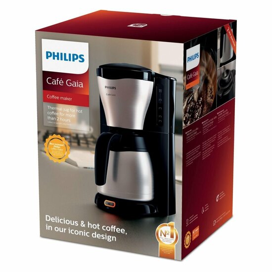 Philips HD7548/20 Caf&eacute; Gaia Koffiezetapparaat RVS/Zwart