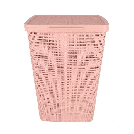 Curver Wasmand Met Deksel Jute-Look 58L Roze