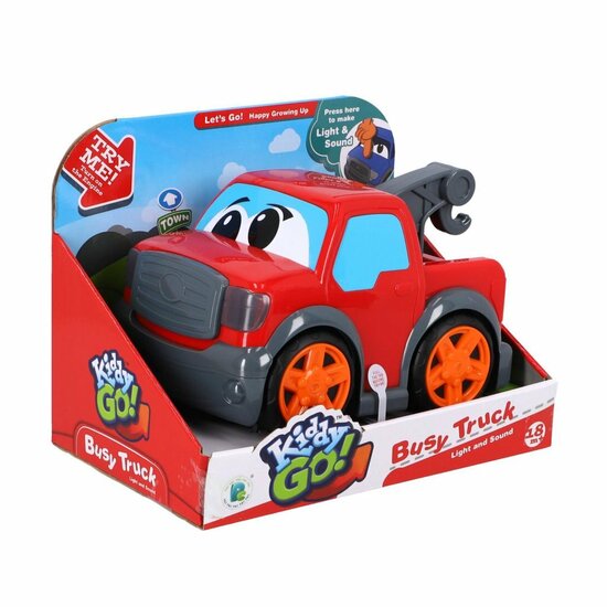 Kiddygo Busy Truck + Licht en Geluid Rood