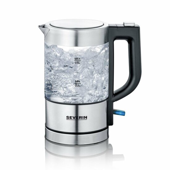 Severin WK3472 Glaswaterkoker 0.5L 1000W RVS/Zwart