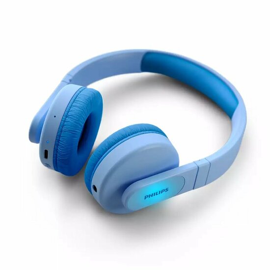 Philips TAK4206BL/00 Draadloze On-Ear Koptelefoon voor Kinderen + LED-Licht Blauw