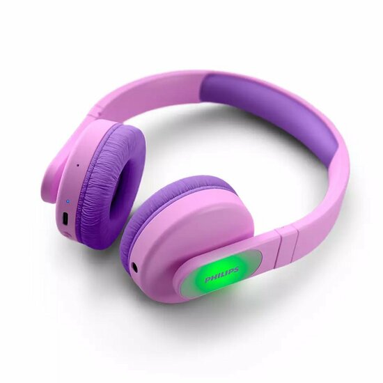 Philips TAK4206PK/00 Draadloze On-Ear Koptelefoon voor Kinderen + LED-Licht Roze