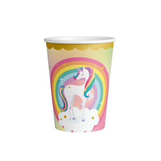 Papieren Bekers Unicorn 8 Stuks