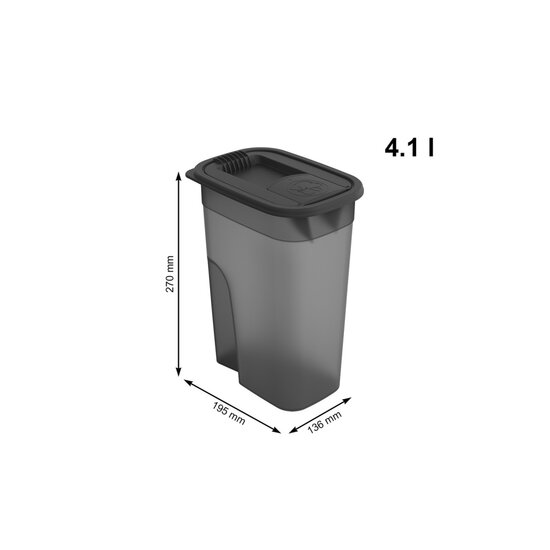 Rotho Flo Pet Food Container 4,1L Antraciet Transparant