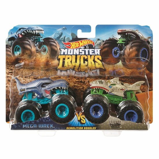 Mattel Hot Wheels Monster Trucks Mega Wrex en Leopard Shark Assorti