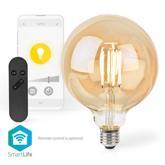 Nedis WIFILRF10G125 Smartlife Led Filamentlamp Wi-fi E27 806 Lm 7 W Warm Wit Glas Android&trade; / Ios Globe