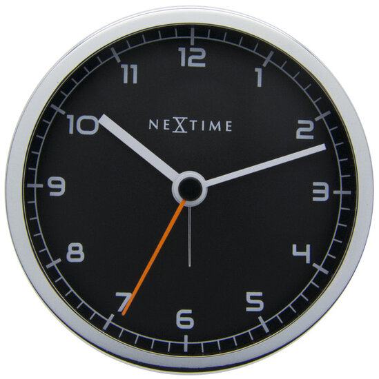 NeXtime NE-5194ZW Wekker 9 X 9 X 7.5 Cm, Metaal, Zwart, &#039;Company Alarm&#039;