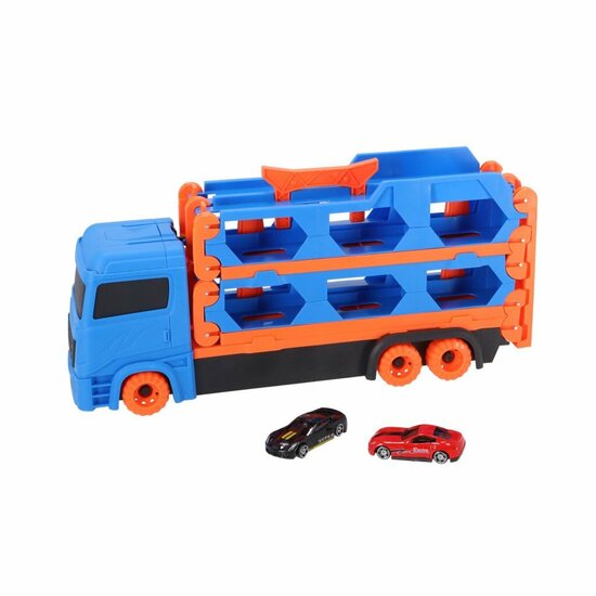 Pop-Up Auto Transporter + 2 Die-Cast Voertuigen