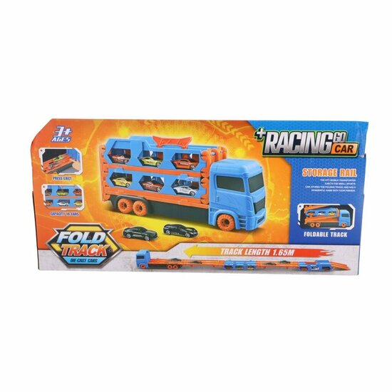 Pop-Up Auto Transporter + 2 Die-Cast Voertuigen