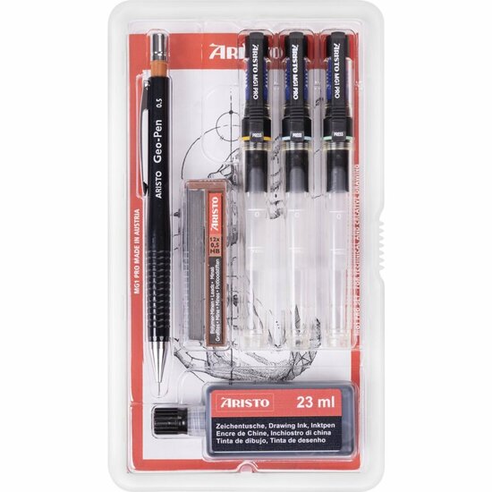 Aristo AR-64306 Tekenpen Set MG1 PRO 0.1/0.3/0.5 mm 6-delig