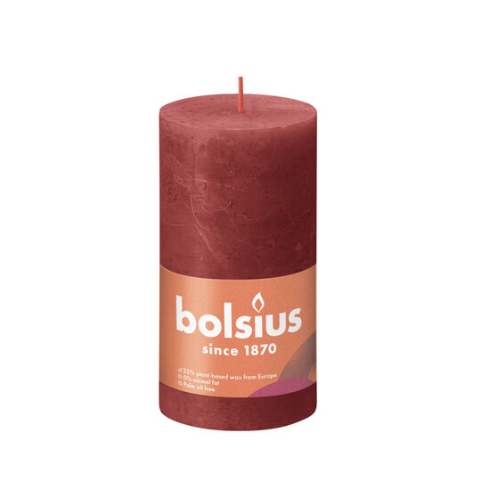 Bolsius Kaars 13x6,8 cm Rood