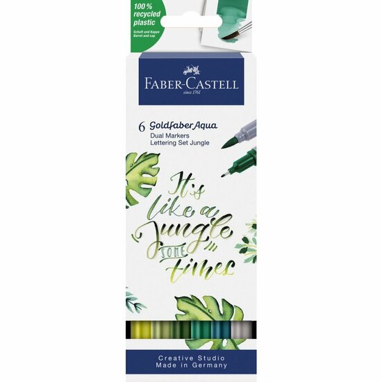 Faber Castell FC-164517 Duo Aquarelmarker Goldfaber Jungle 6 Stuks