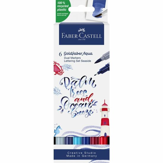 Faber Castell FC-164519 Duo Aquarelmarker Goldfaber Seaside 6 Stuks