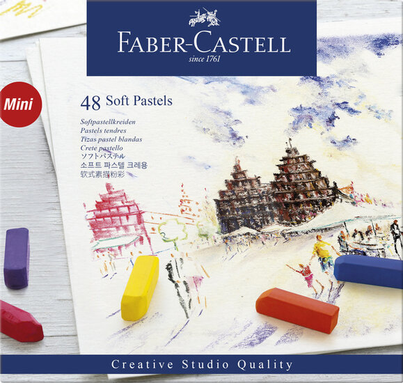 Faber Castell FC-128248 Pastelkrijt Halve Lengte Etui &agrave; 48 Stuks