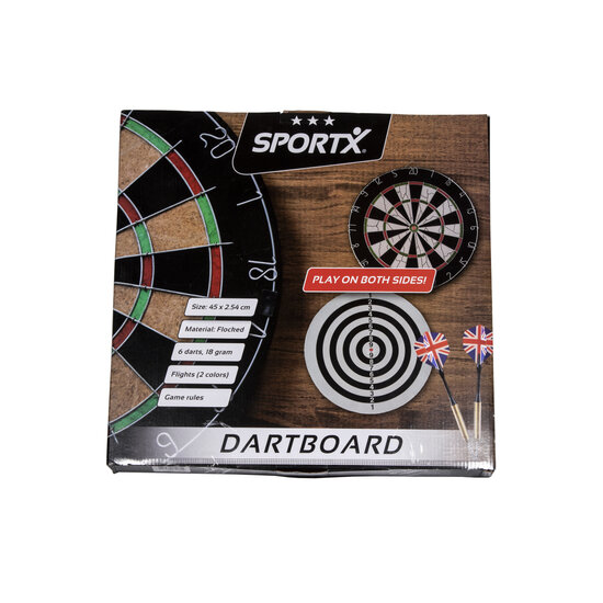 SportX Dartbord 45 cm met 6 Darts